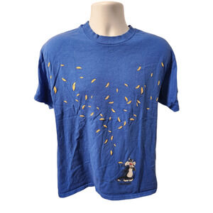 VTG Six Flags Sylvester Tweety Men's T-Shirt Blue Size Large Looney‎ Tunes 1999